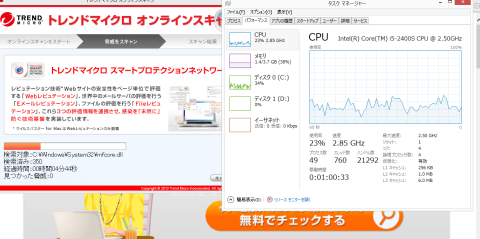 ウィルスバスターの様子