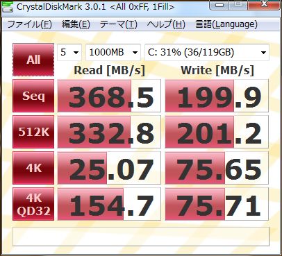 CrystalDiskMark 1Fill