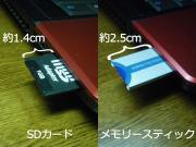 カードリーダーのはみ出具合