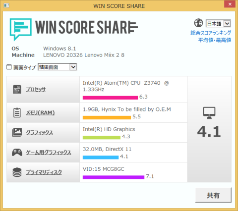 Lenovo Miix 2 8 - WSS
