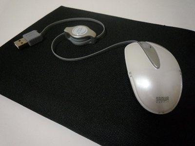 コード巻取り式の小さなマウス MA-MA1W