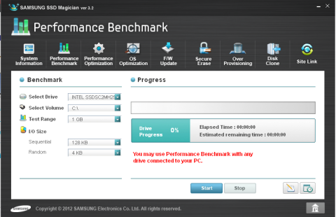 ベンチマーク設定画面