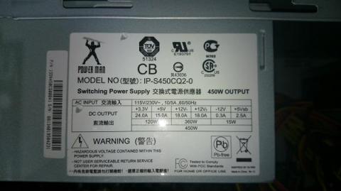 ケース付属電源 450W