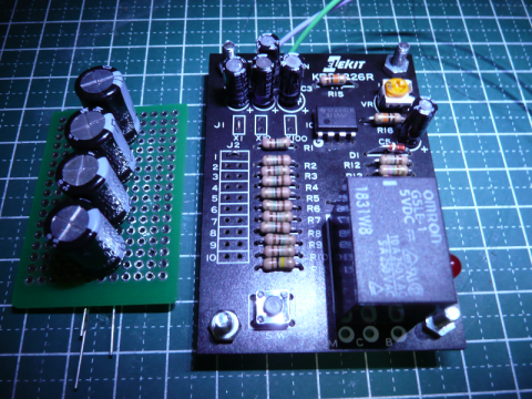 タクトスイッチは検証用に取り付け。