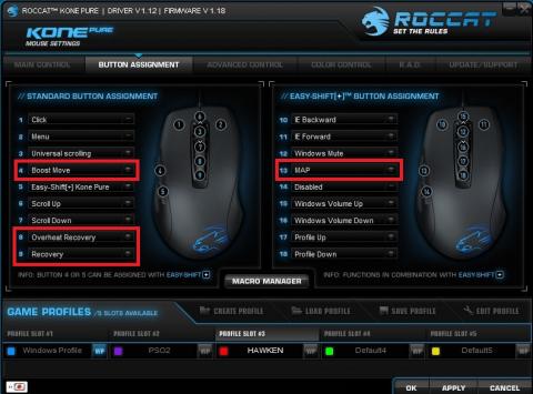 HAWKENのボタンアサイン