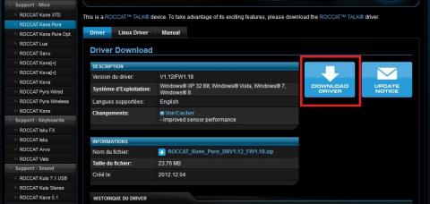 ドライバダウンロード