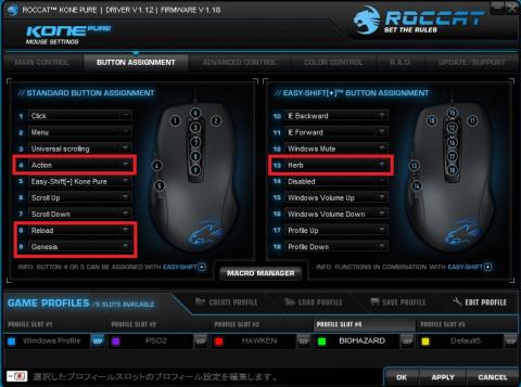 BIOHAZARDのボタンアサイン