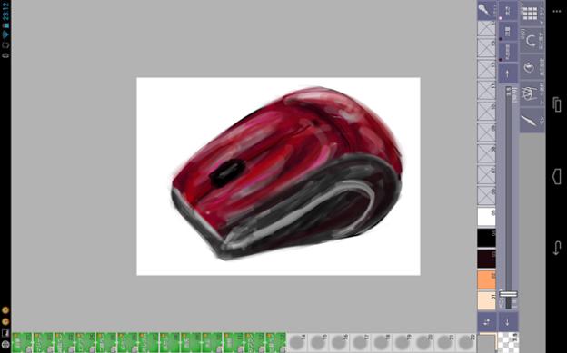 とりあえず落書き。そこらへんにあったマウスをClover メモ Liteの油絵で描いてみた