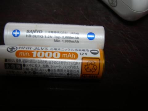 パナソニック版の方は電池容量がおよそ半分です。