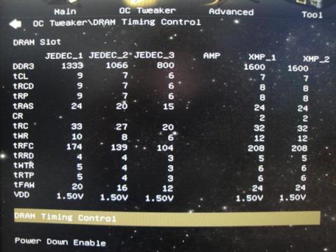マザーボードでの認識値