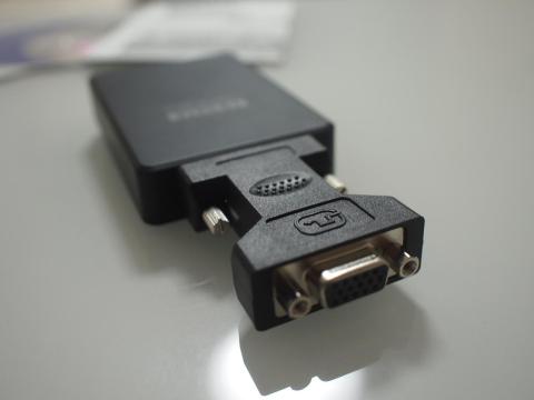 VGAアダプタをつなげたとき