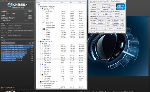 CINEBENCH(RELEASW 11.5)【CPUアイドリング状態】