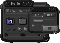 オリーブ系をダークグレーに置き換えたスキーム。