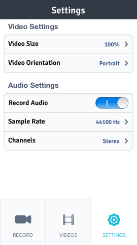 シンプルな設定画面