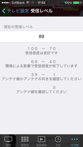 受信レベル表示