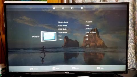 設定画面は英語か韓国語のみ