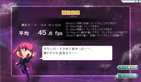 ガンダムネットワークオペレーション3ベンチマーク Corei5 2500T