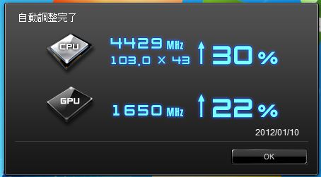 FastでCPUが30% GPUが22% UP!この数値を土台にして少しづつOCをしていこう!