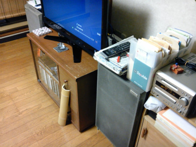 レグザの脇に置いてみた の図