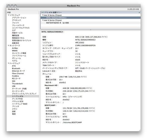 システムプロファイラ