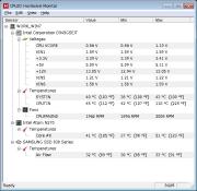 「SSD 830」で使用した場合のPCの各パーツの温度やファンの回転数の情報
