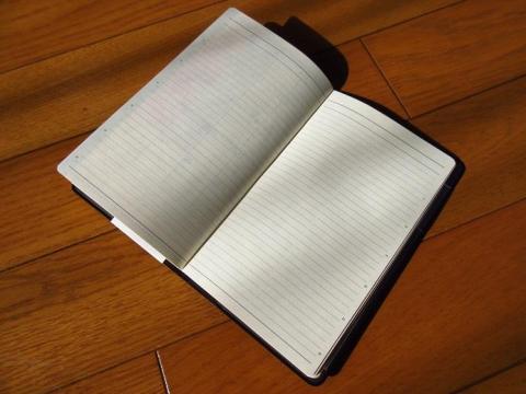 手帳の最後には罫ページが6ページ