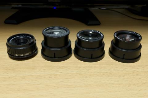 付属するフィッシュアイレンズ、ワイドレンズ、テレコンバーターと一緒に。