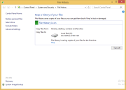 ファイル履歴の設定画面