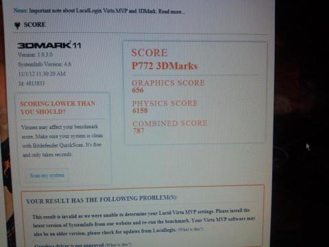 Corei5の3Dmark11スコア