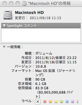 こちら換装前の容量