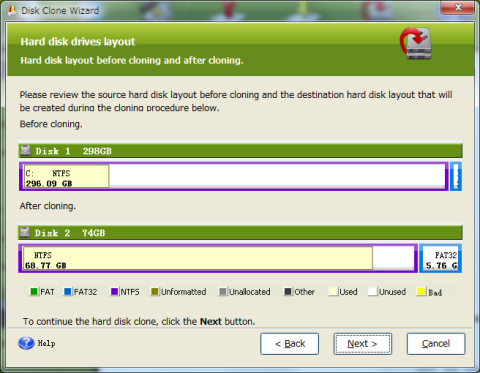コピー後はこうなるという確認画面です。