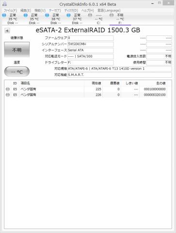 Crystal Disk Info eSATA接続