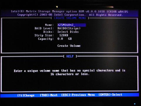 RAID Volumeに好きな名前をつけます