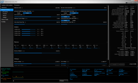 Windows上からBIOS同様にセッティングができるintel Extreme Tuning Utility
