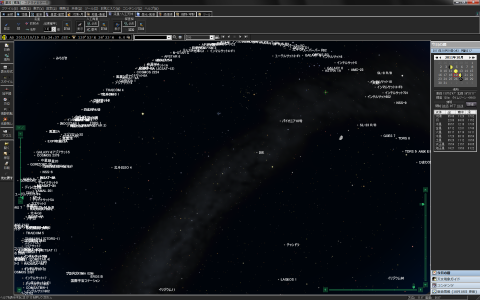天体以外にも人工衛星の表示もできる