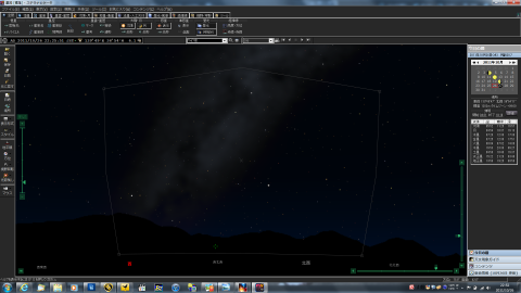 レンズの焦点距離を設定して写野を表示させます。この辺を狙ってみましょう
