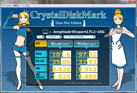 リード100MB over!!!ライトも100MB間近!!!