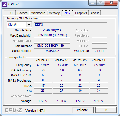 CPU-Z:memory SPD