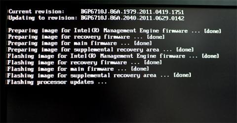 BIOSアップデート中の画面