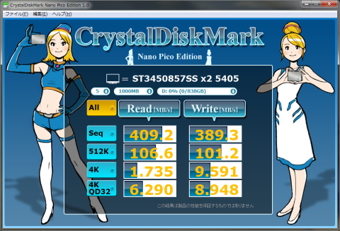 ST3450857SS×2台 RAID0