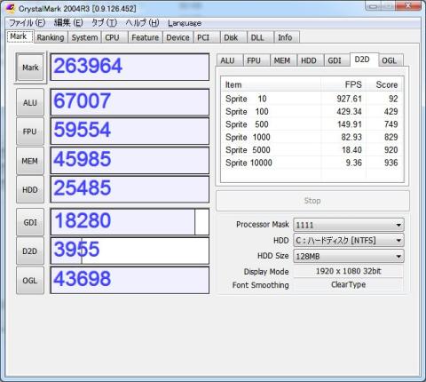 RADEON HD7750のCrystalMark2004R3