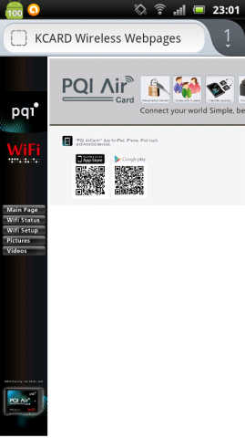 「Air Card」トップ画面(FireFox)