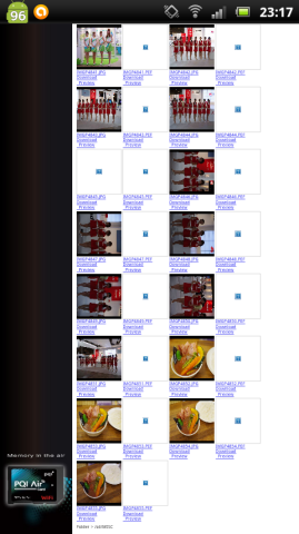 「Air Card」画像一覧表示(標準ブラウザ)