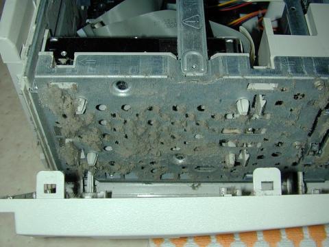 吸気孔の埃がフェルト状態に(´・ω・`)