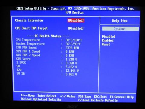 ハードウェアモニター画面