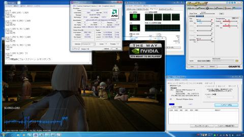 負荷をかけながら、温度をモニタ中・・・(右上のツールがEasyTune6です)
