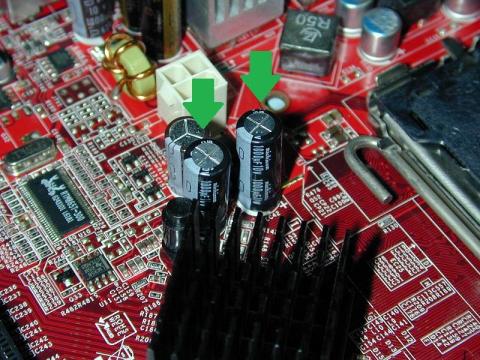 交換後のコンデンサ