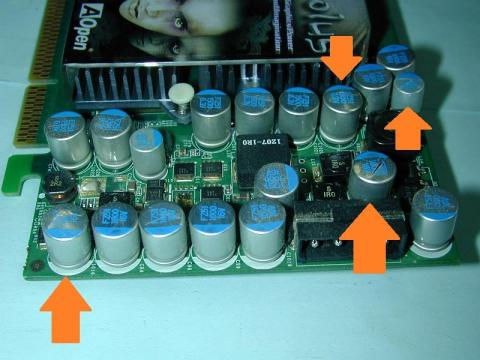 あぼーん状態のコンデンサ