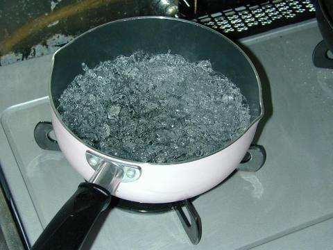 熱いお湯を投下!