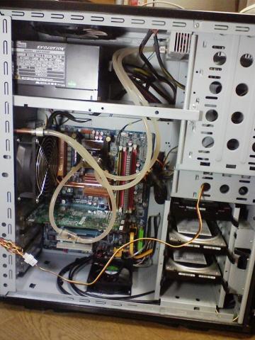 水冷設置の様子